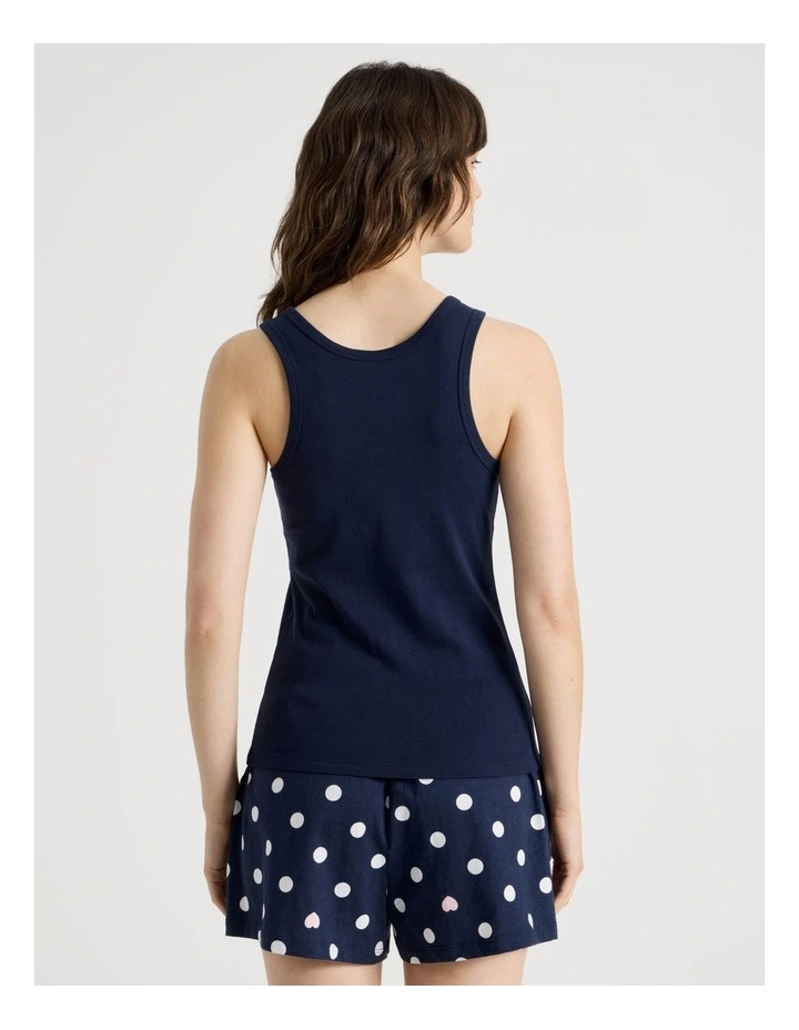 Cotton Knit Tank in Navy image 6