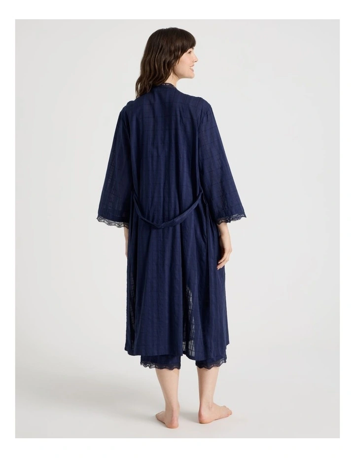 Seersucker Robe in Navy image 6