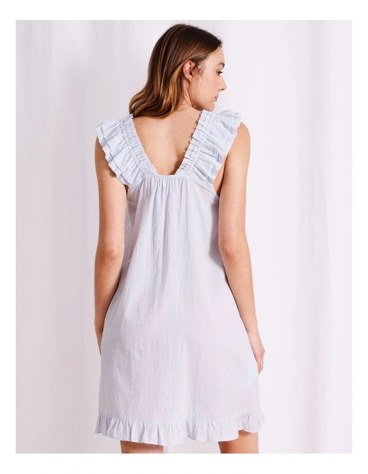 Divine Cotton Frill Nightie in Light Blue image 6