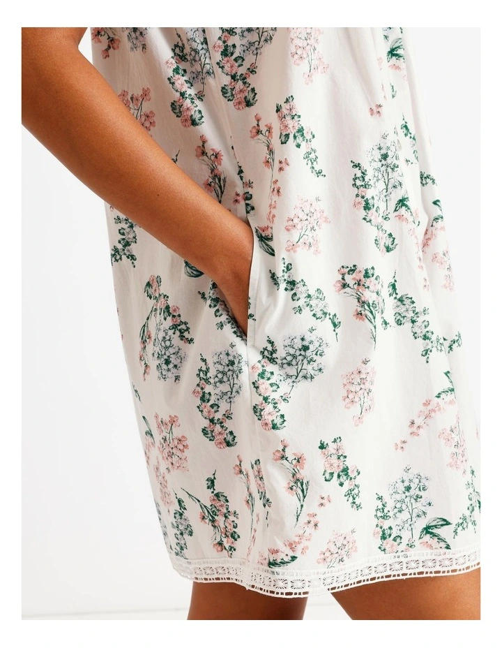 Divine Crochet Trim Chemise in White Floral Print image 5