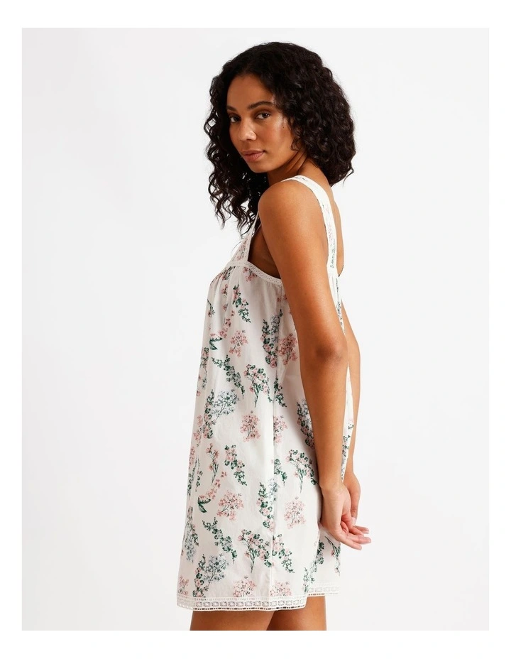 Divine Crochet Trim Chemise in White Floral Print image 7