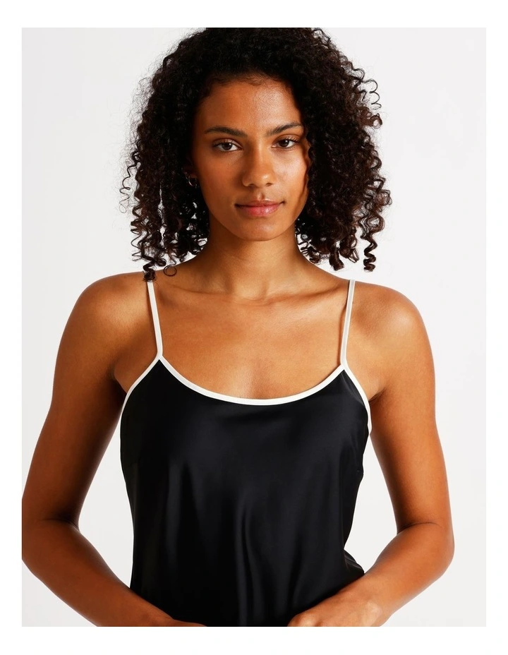 Signature Satin Binding Chemise in Black image 4