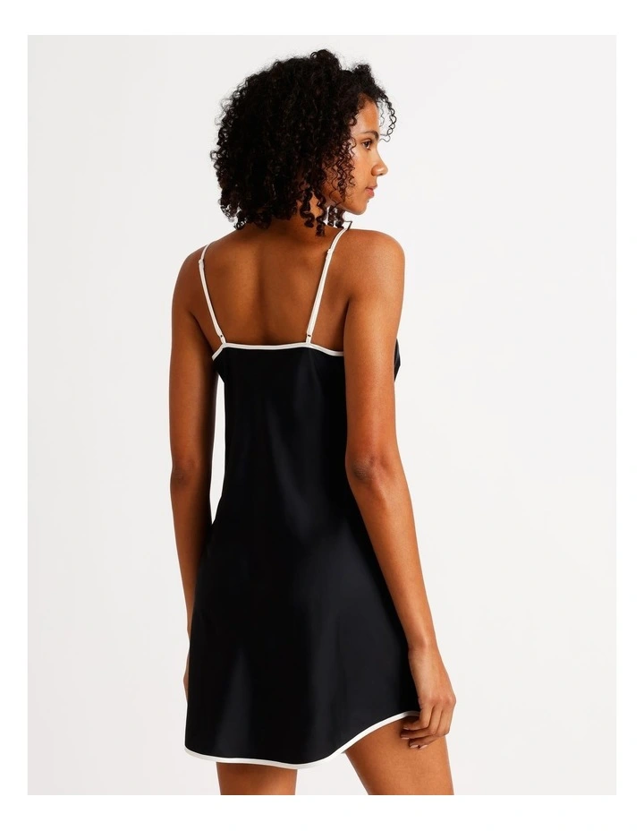 Signature Satin Binding Chemise in Black image 5