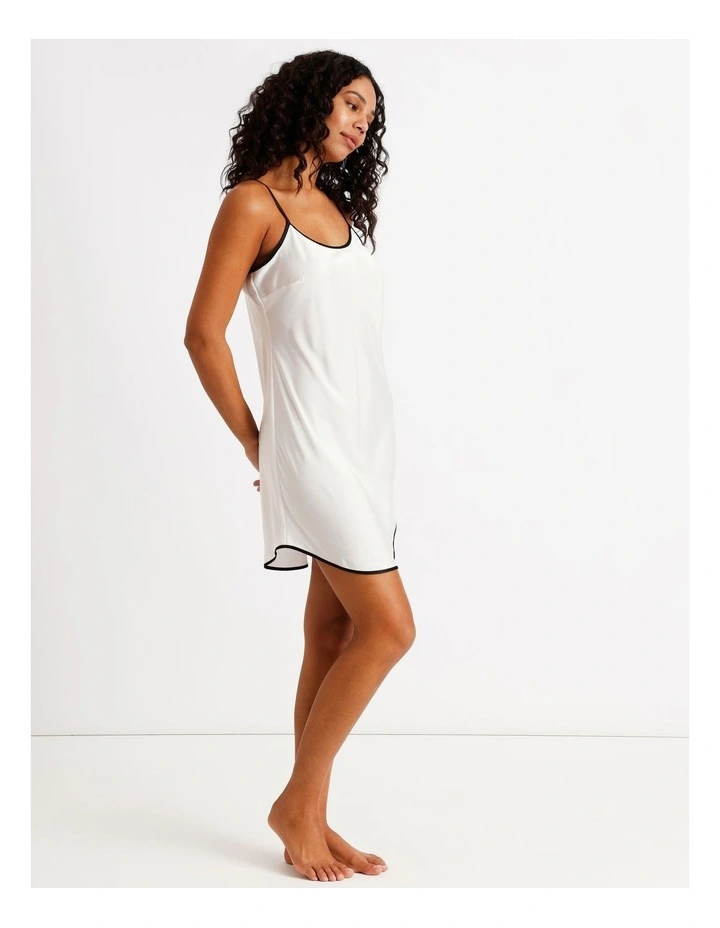 Signature Satin Binding Chemise in Ivory image 4