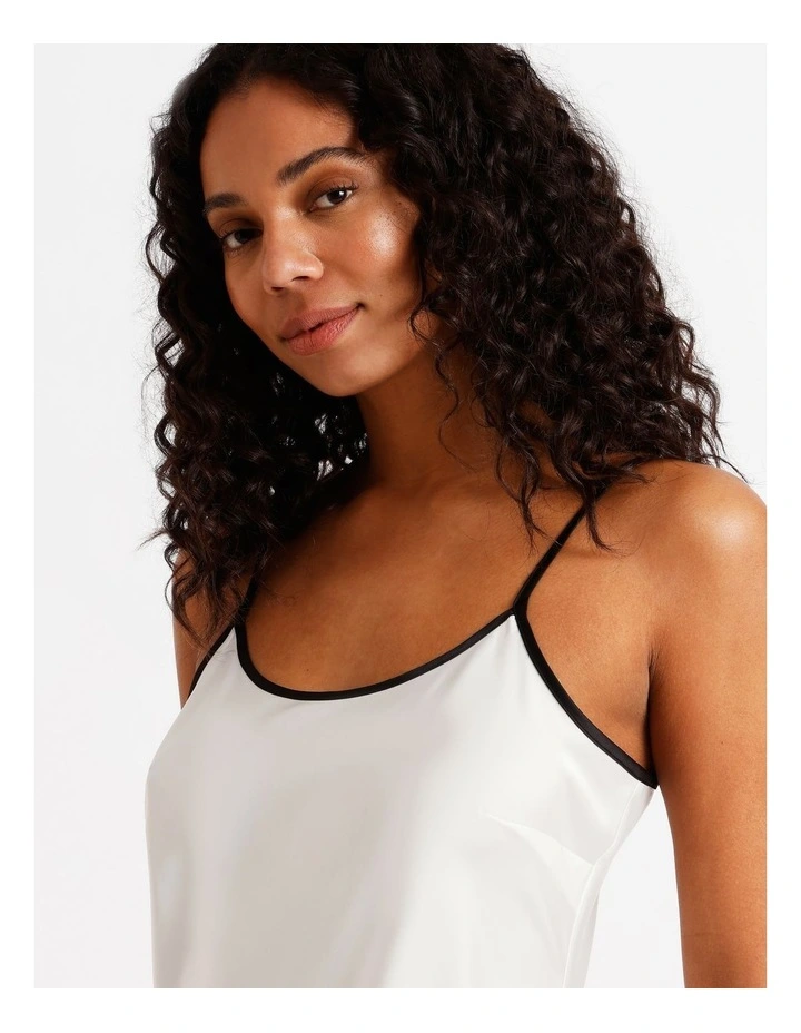 Signature Satin Binding Chemise in Ivory image 5