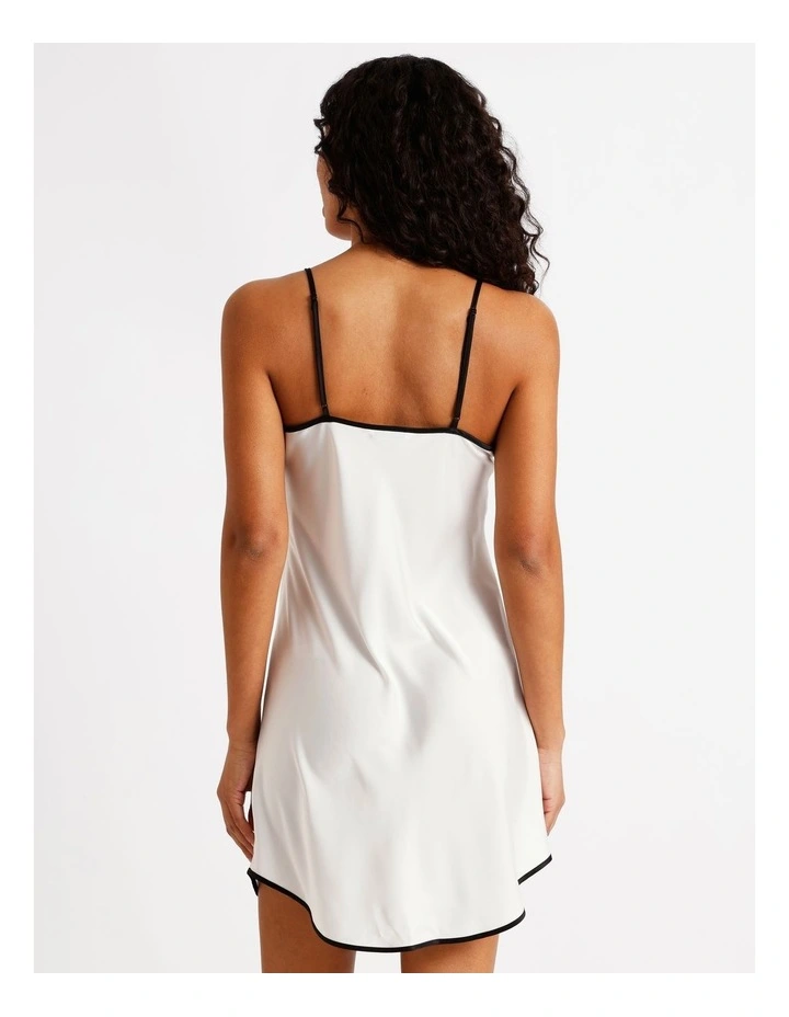 Signature Satin Binding Chemise in Ivory image 6