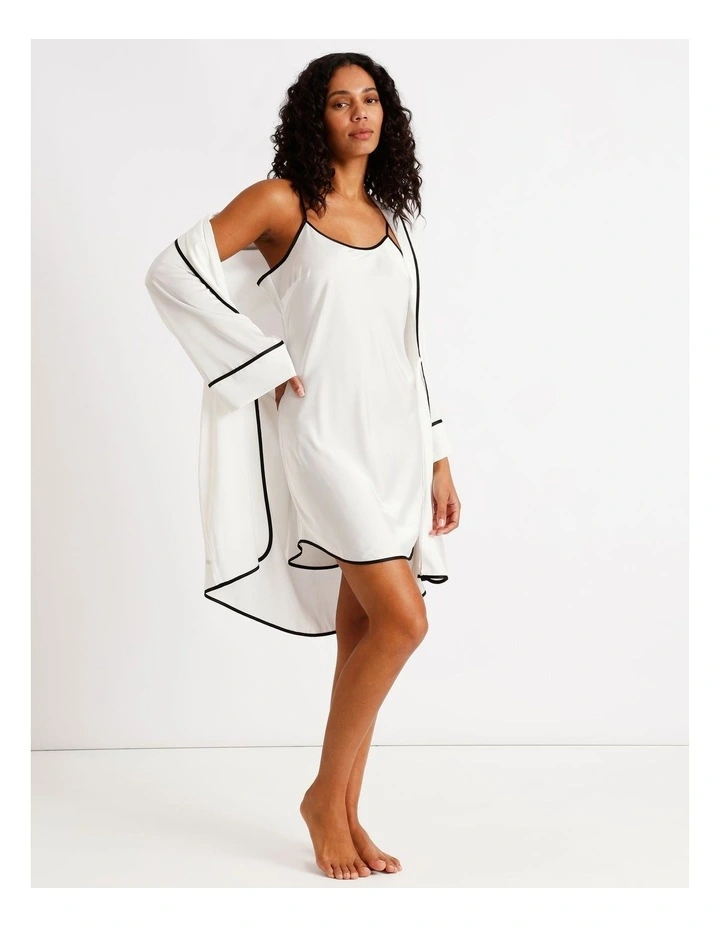 Signature Satin Binding Chemise in Ivory image 7