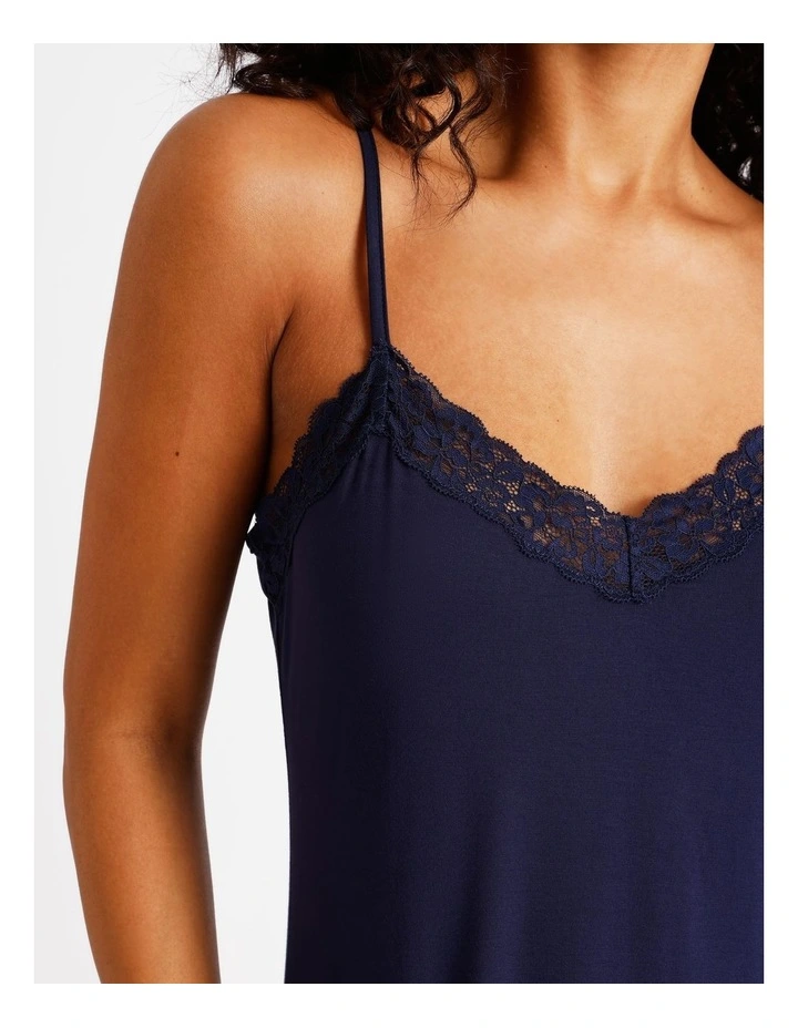 Pure Comfort Lace Trim Chemise in Navy image 2