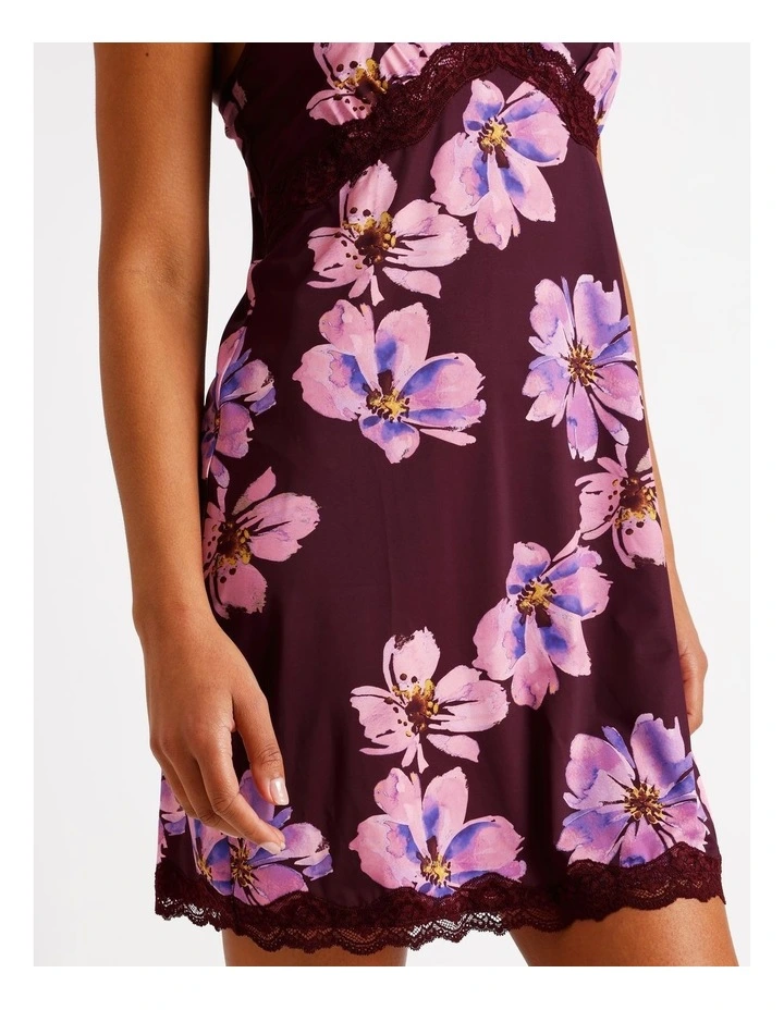 Aurora Chemise in Plum Floral Print image 4