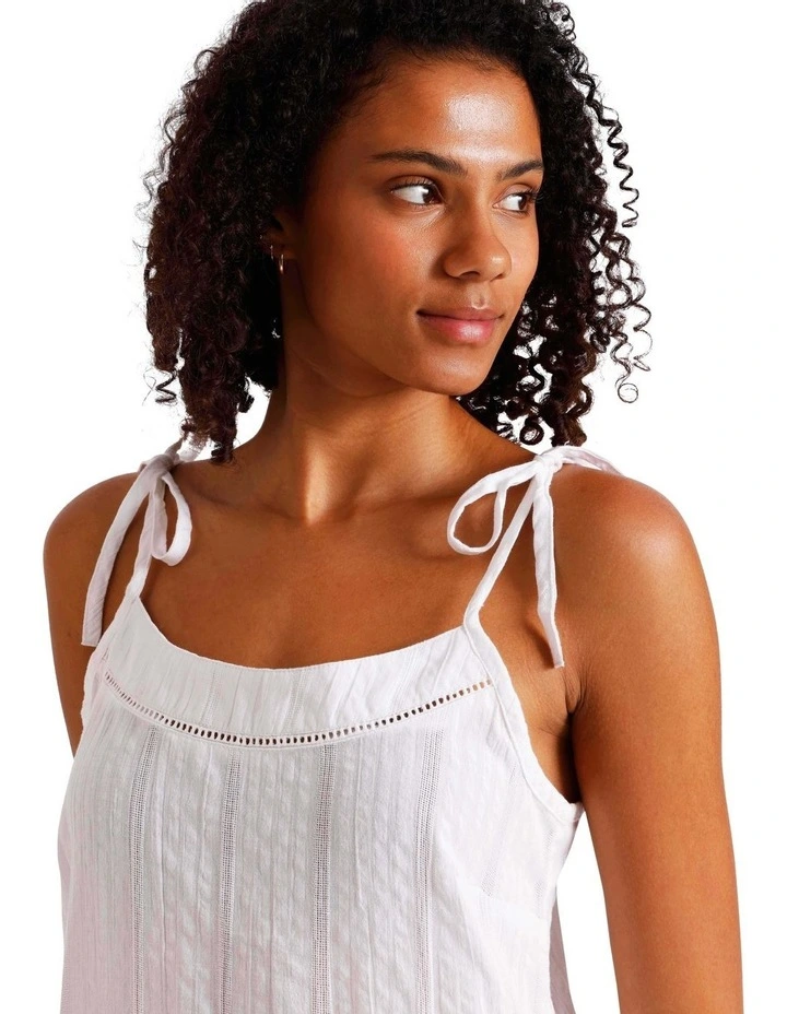 Divine Seersucker Tie Chemise in White image 2