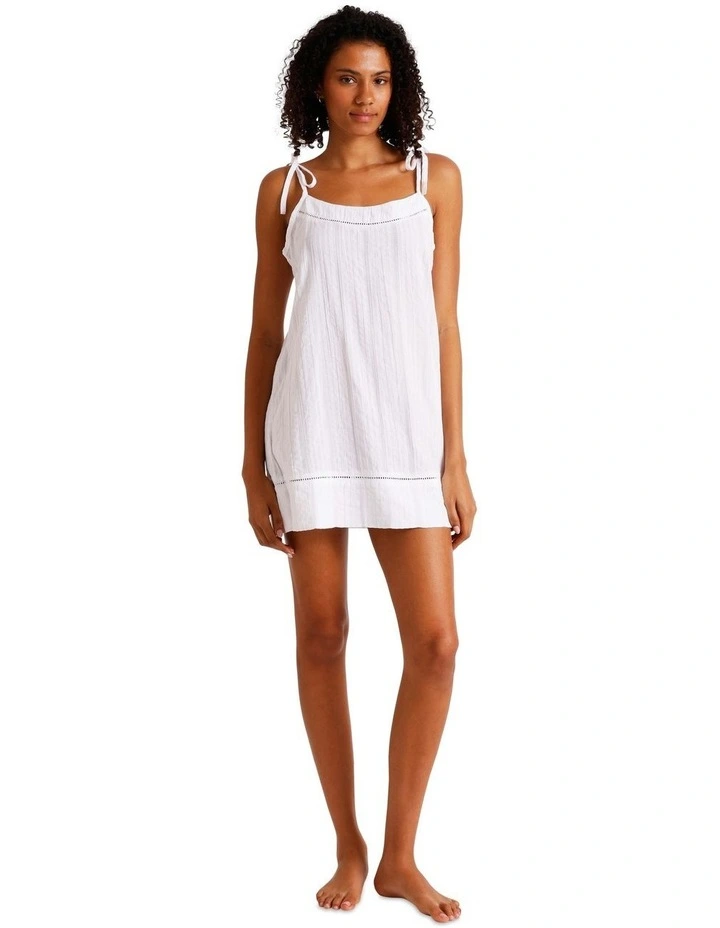 Divine Seersucker Tie Chemise in White image 3