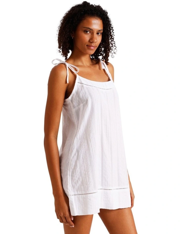 Divine Seersucker Tie Chemise in White image 4