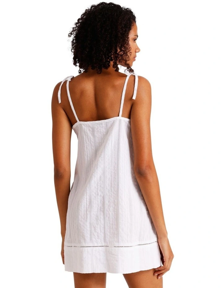 Divine Seersucker Tie Chemise in White image 5