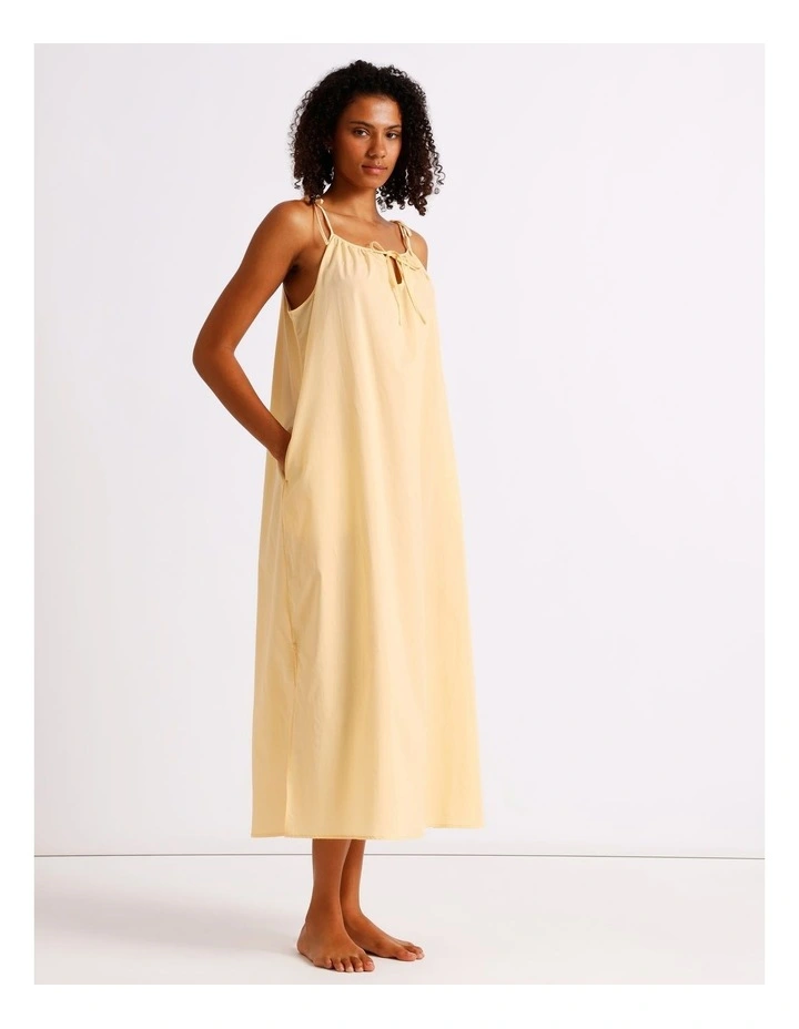 Divine Tie Shoulder Long Chemise in Apricot image 3