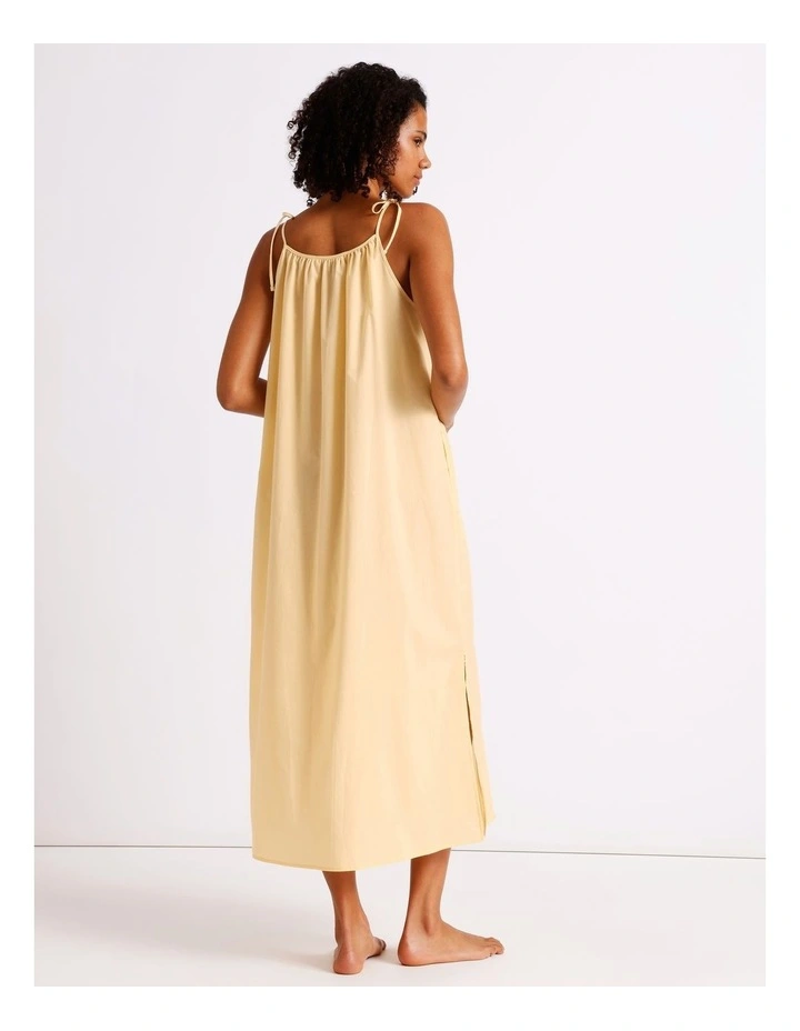 Divine Tie Shoulder Long Chemise in Apricot image 5
