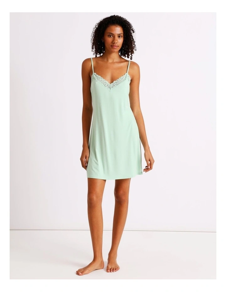 Pure Comfort Lace Trim Chemise in Pistachio image 3
