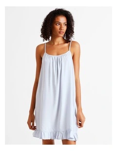 Serene Dobby Frill Chemise in Soft Blue