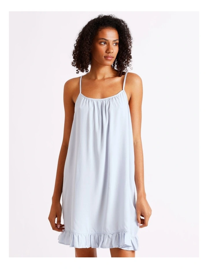 Serene Dobby Frill Chemise in Soft Blue image 1