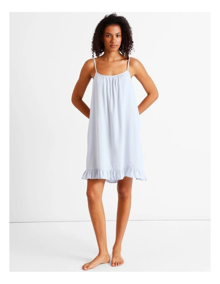 Serene Dobby Frill Chemise in Soft Blue image 2