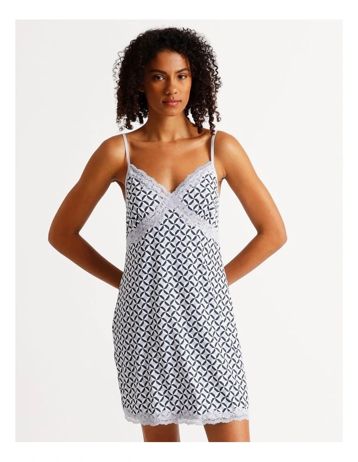 Aurora Chemise in Steel Blue Tile Print image 1