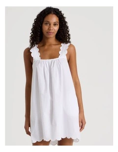 Divine Scallop Edge Chemise in White