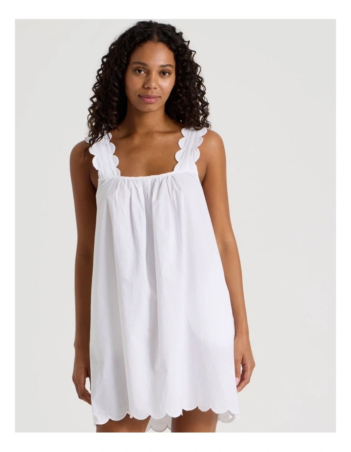 Divine Scallop Edge Chemise in White image 1