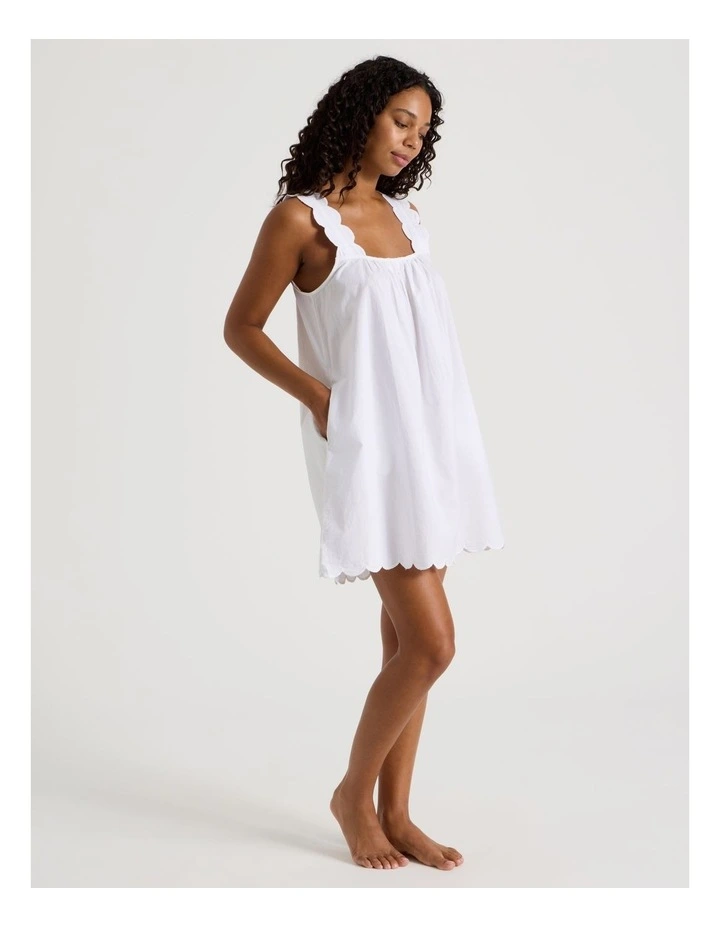 Divine Scallop Edge Chemise in White image 2