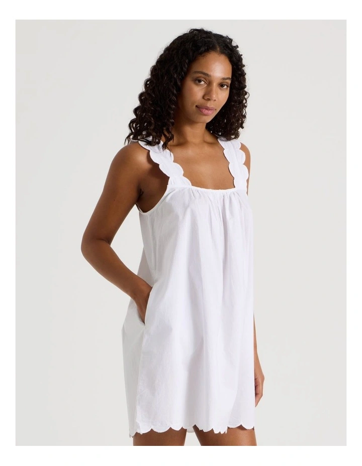 Divine Scallop Edge Chemise in White image 3