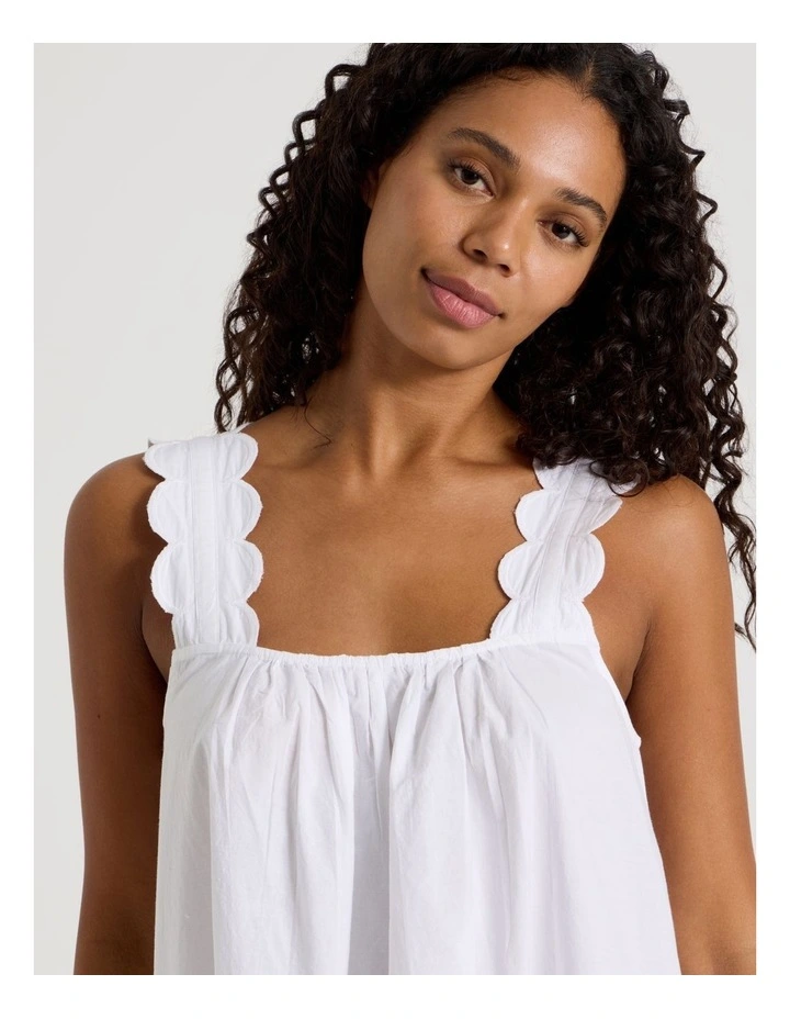 Divine Scallop Edge Chemise in White image 4