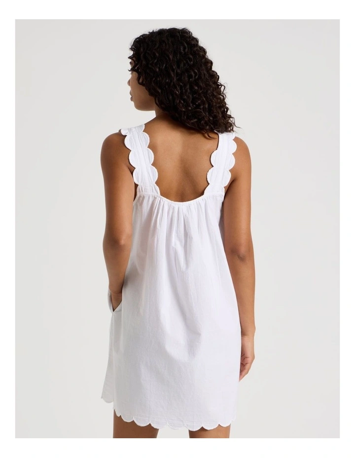 Divine Scallop Edge Chemise in White image 6
