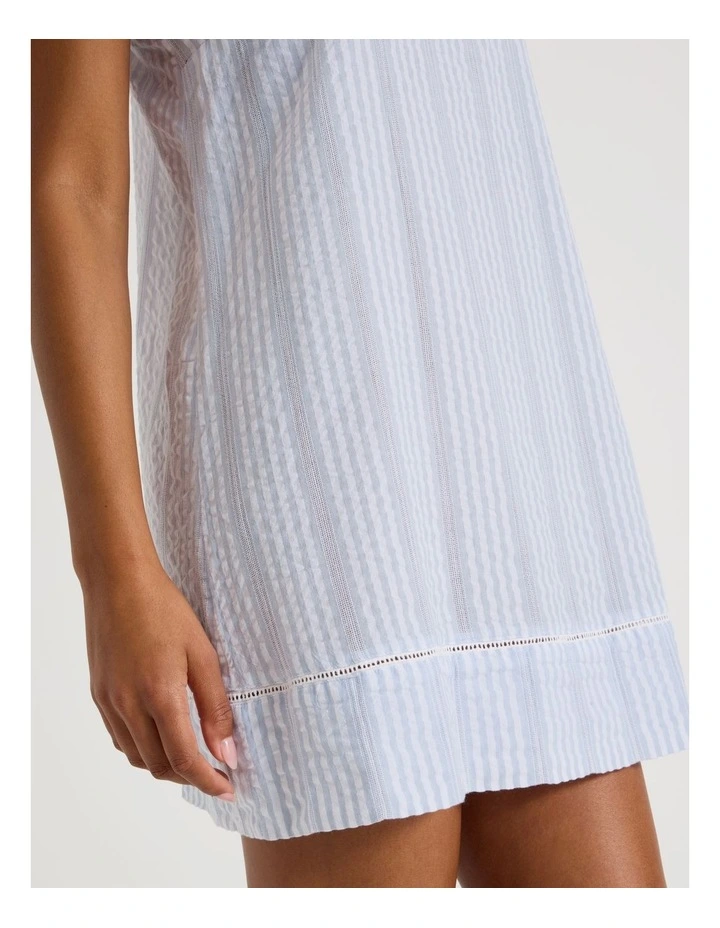 Divine Seersucker Tie Chemise in Blue Y/D Stripe image 4