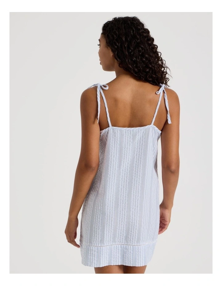 Divine Seersucker Tie Chemise in Blue Y/D Stripe image 5