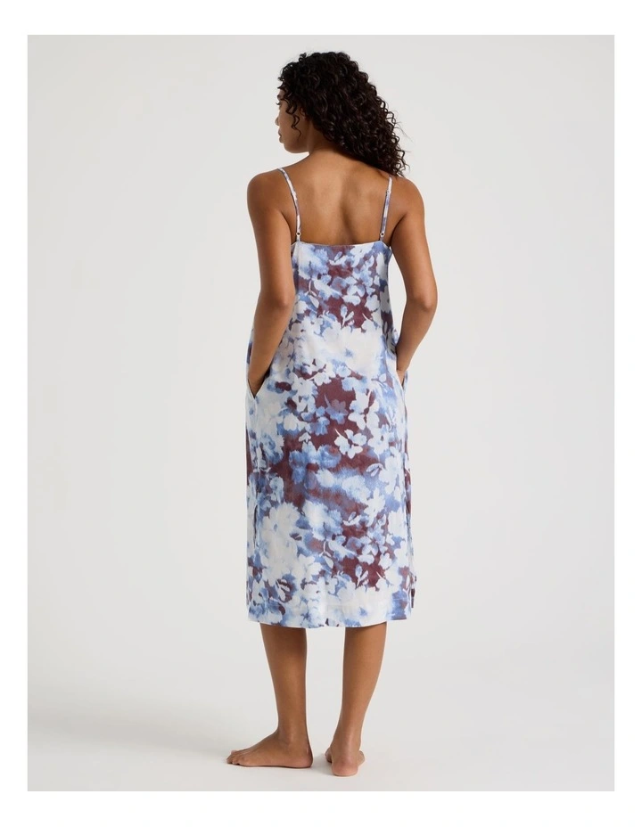 Serene Woven Pintuck Long Chemise in Blur Floral Print image 5