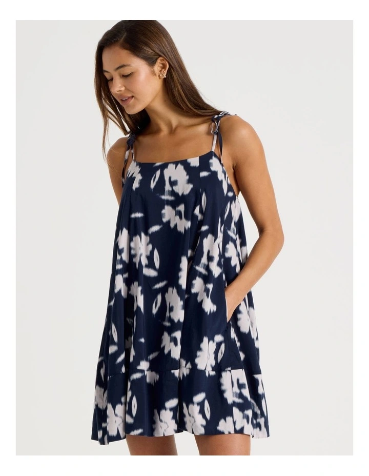 Serene Woven Tie Chemise in Shadow Floral Navy Print image 1