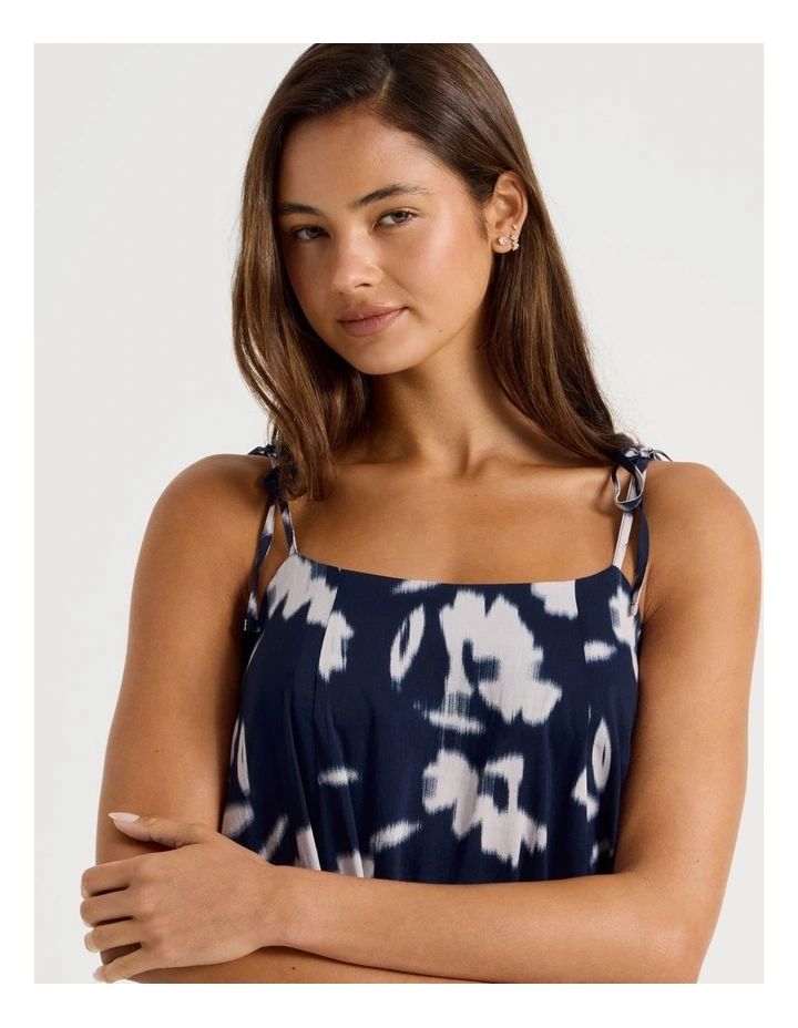 Serene Woven Tie Chemise in Shadow Floral Navy Print image 4