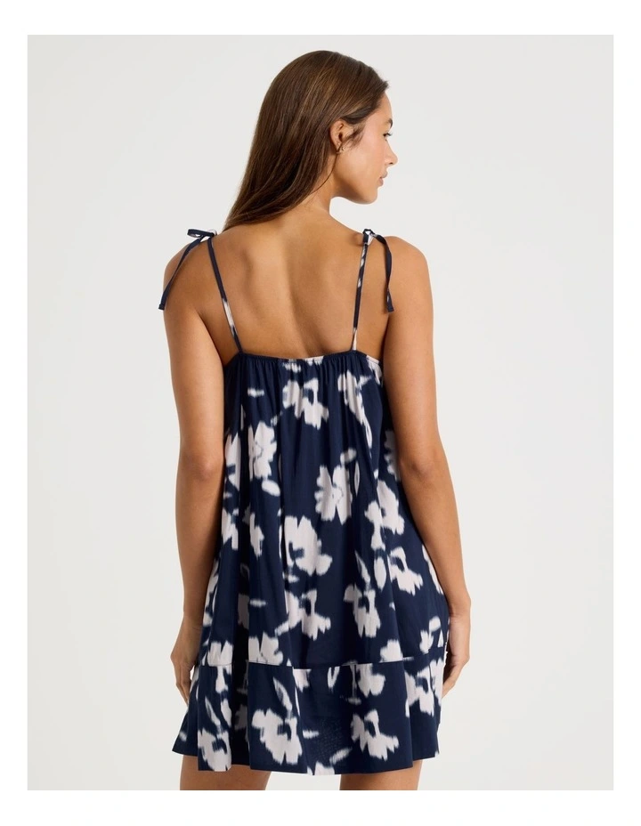 Serene Woven Tie Chemise in Shadow Floral Navy Print image 5