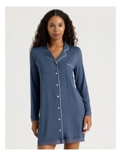 Pure Comfort Lace Nightshirt in Indigo