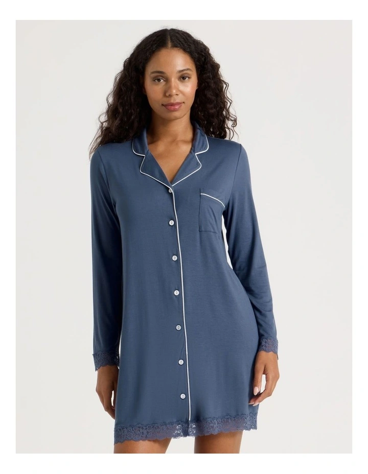 Pure Comfort Lace Nightshirt in Indigo image 1