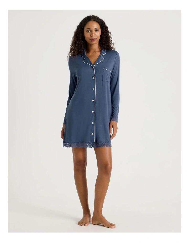 Pure Comfort Lace Nightshirt in Indigo image 2