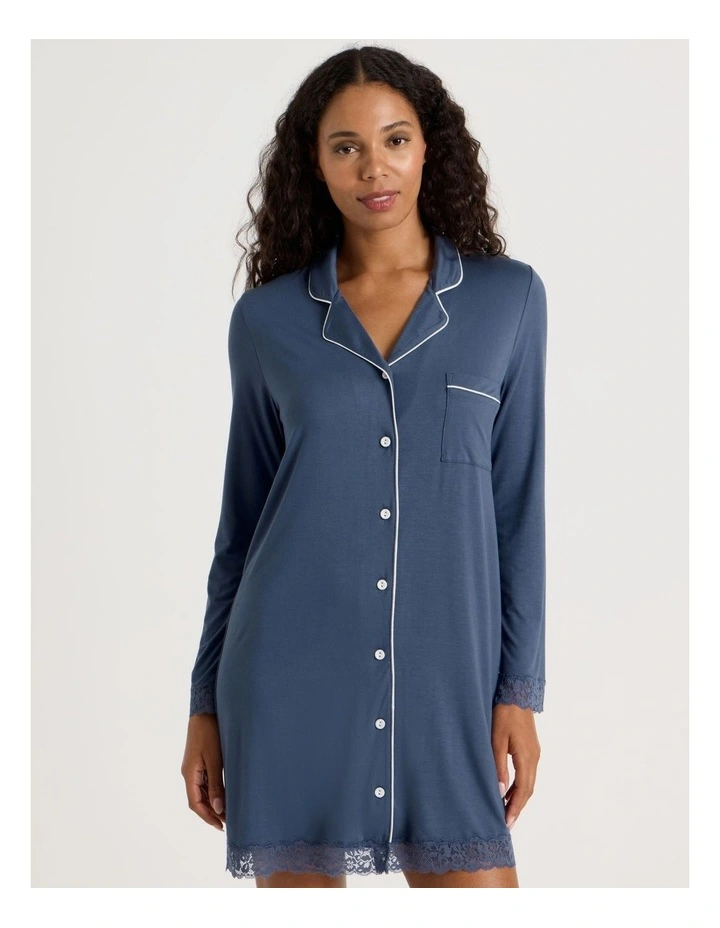 Pure Comfort Lace Nightshirt in Indigo image 3