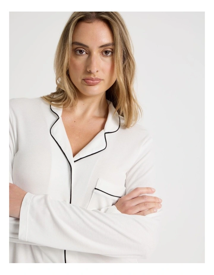 Pure Comfort Rib Nightshirt in Ivory image 3