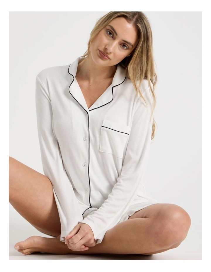 Pure Comfort Rib Nightshirt in Ivory image 6