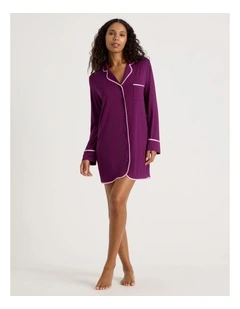 Pure Comfort Binding Nightshirt in Magenta