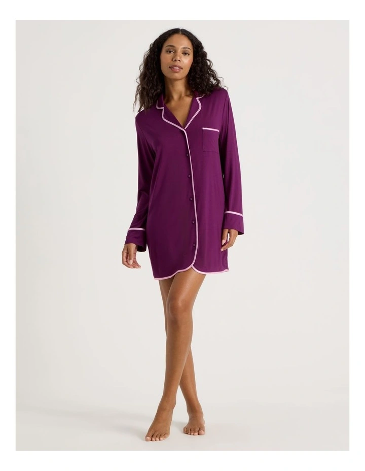 Pure Comfort Binding Nightshirt in Magenta image 1