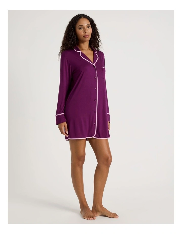 Pure Comfort Binding Nightshirt in Magenta image 4