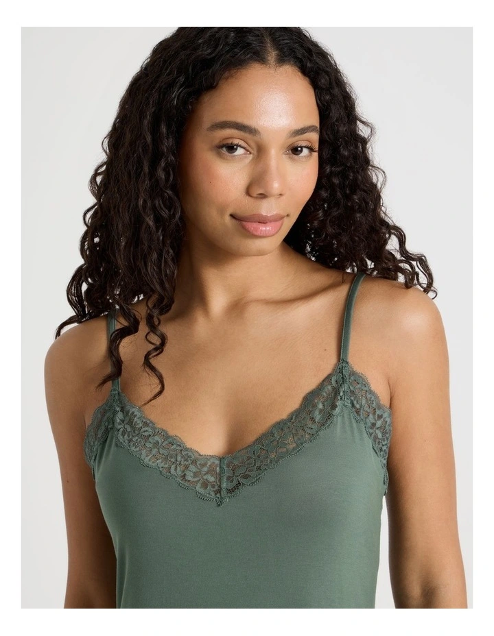 Pure Comfort Lace Short Chemise in Olive image 3