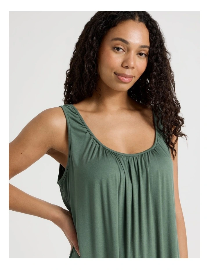 Pure Comfort Lace Long Chemise in Olive image 4