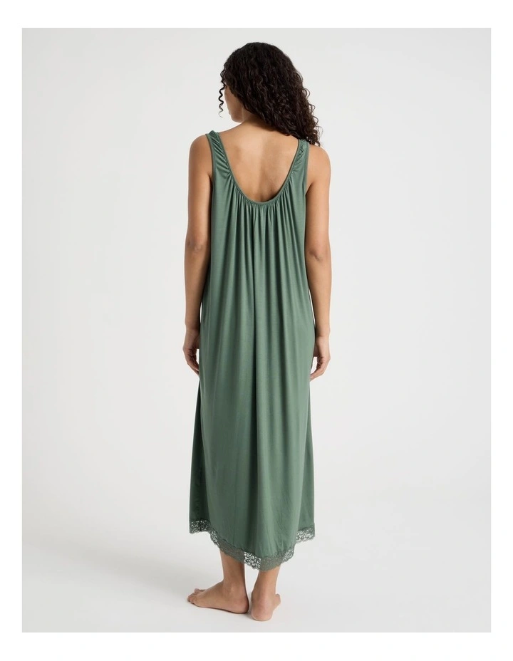 Pure Comfort Lace Long Chemise in Olive image 5