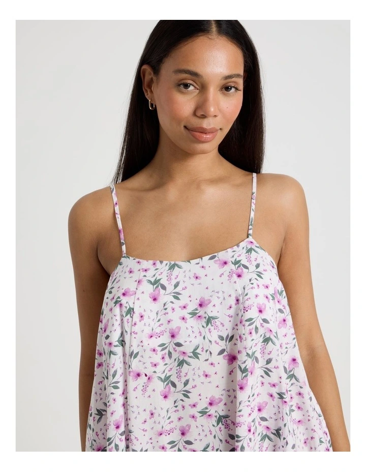 Serene Viscose Frill Panel Chemise in Ditsy Floral Print image 4