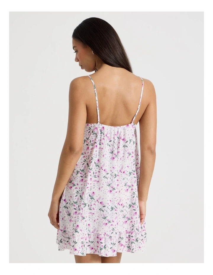 Serene Viscose Frill Panel Chemise in Ditsy Floral Print image 5